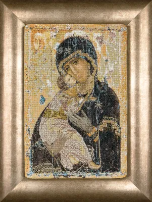 Produktbild von Thea Gouverneur Kreuzstich Stickpackung "Unsere Liebe Frau von Wladimir Aida", Zählmuster, 22x34cm