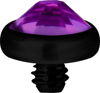Produktbild von micro Aufsatz Dermal Anchor Piercing G23 PVD Blackline Kristall Stein - Pink.BK-TIADJN.4mm.FU