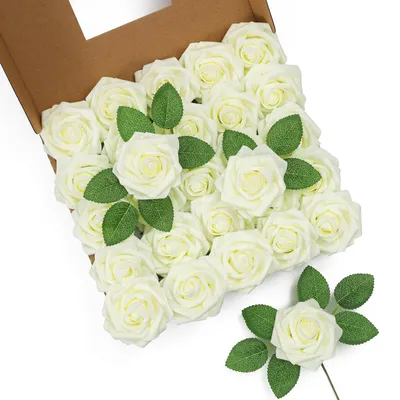 Image de 25 roses artificielles pour mariages et décoration