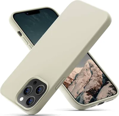 Image de Coque pour Apple iPhone 14, crème, dos en silicone solide
