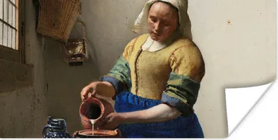 Produktbild von MuchoWow® Poster Das Milchmädchen - Gemälde von Johannes Vermeer 80x40 cm - Wanddeko