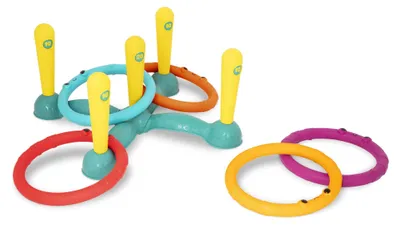 Ringwurfspiel, 12-teilig, 5 Pinnen + 5 Ringe, bunt, ab 3 Jahren
