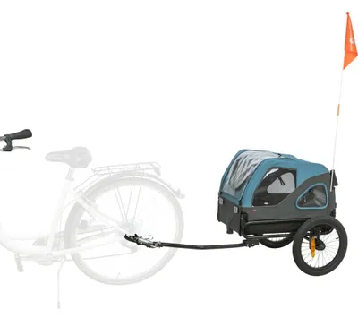 Produktbild von TRIXIE Fahrradanhänger für Hunde - blau/grau - 70 × 76 × 88/131 cm