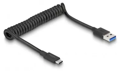 Immagine prodotto di DeLOCK Cavo a spirale USB 3.1 Gen 2 da Tipo-A maschio a Tipo-C maschio