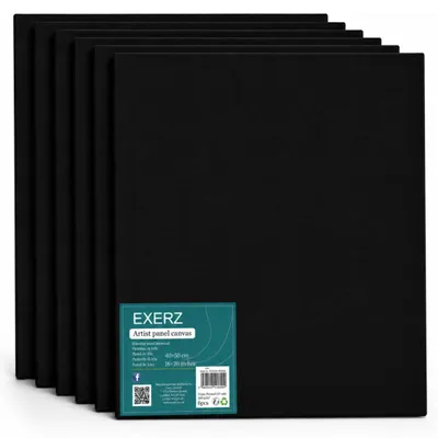 Obrázek produktu pro Omgoods - Sada 6 černých plátěných panelů - 40 x 50 cm