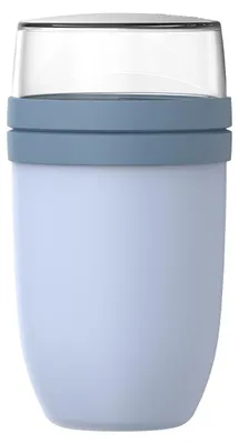 Produktbild von Mepal - Müslibecher xl Ellipse - Müslibecher To Go - Joghurtbecher To Go - Unterteilung für Joghurt & Müsli - Geeignet für Gefrierschrank, Mikrowelle & Spülmaschine - 750 + 300 ml - Nordic blue