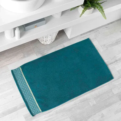 Image de Tapis rectangle Belin bleu 50 x 85 cm