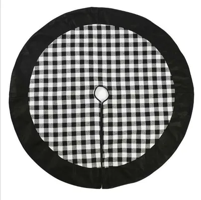 Produktbild von Weihnachtsbaum Rock Weihnachtsdekoration Teppich schwarz karierten 120cm