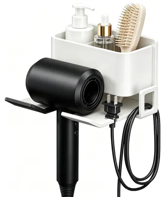 Imagen del producto de Omgoods - Soporte para secador de pelo sin necesidad de taladrar, ideal para el baño