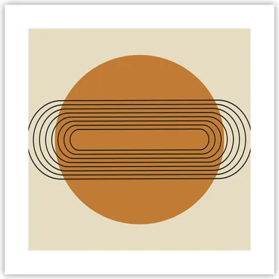 Produktbild von Poster - Poster ohne Rahmen - Stück Geometrisch Orange - 40x40 cm - Wand Bild - Wanddeko - Wandbilder - Kunstposter - Wandposter - Bilder - Kunstdruck - Wanddekoration - Wandbild - P2XAC40x40-4877