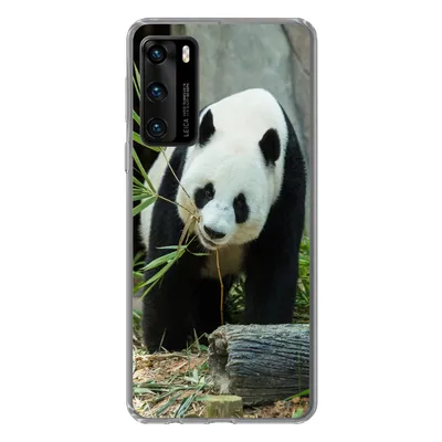 Produktbild von MuchoWow® Handyhülle Schutzhülle Hülle für Huawei P40 Panda - Baumstamm - Höhle Silikon Softcase Handy Hülle - Handytasche