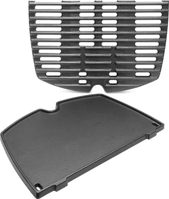 Produktbild von Grillrost aus Gusseisen – passend für Weber Q-Serie – 2er-Set – Gusseisen – 32 x 21,6 cm