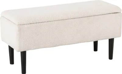 Produktbild von Fortuna Lai Sitzbank mit Stauraum, Polsterbank mit Klappdeckel, Samtoptik, Truhenbank für Wohnzimmer & Schlafzimmer, 95x38x45cm