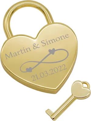 Produktbild von Personalisierbares Liebesschloss mit individueller Gravur für Valentinstag und Hochzeitstag