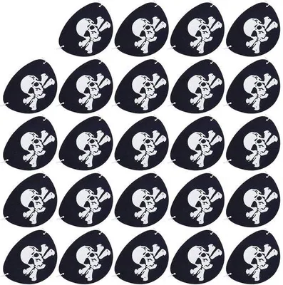 Produktbild von Piratenmasker Schwarz für Halloween und Weihnachten - 24 Stück