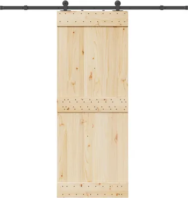 Image de Kit de quincaillerie de porte coulissante 213,5 cm acier noir
