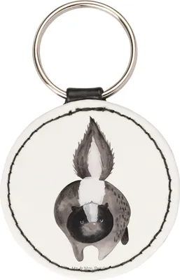 Produktbild von Mr. & Mrs. Panda Schlüsselanhänger Stinktier Angriff - Weiß - Geschenk, Raubtier, Anhänger, Modern, wütend, Wildtier, kleiner, Drohung, Skunk, für schlüssel