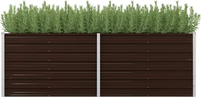 Zdjęcie produktu dla Podwyższona Donica, Brązowa, 240X80X77 Cm, Galwanizowana Stal Lumarko!