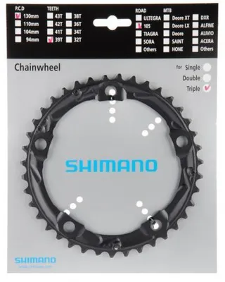 Obrázek produktu pro Shimano 105 FC-5703-L Kettenblatt 10-fach schwarz Ausführung 39Z