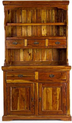 Produktbild von Casa Padrino Landhausstil Esszimmerschrank Braun / Naturfarben 107 x 45 x H. 190 cm - Massivholz Küchenschrank - Esszimmer Möbel im Landhausstil - Landhausstil Esszimmer Einrichtung