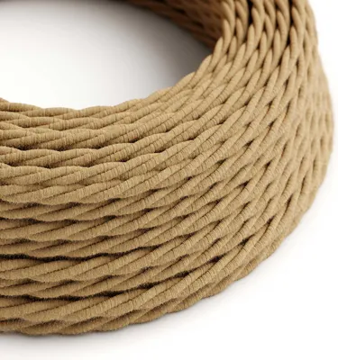 Immagine prodotto di Creative-Cables Cavo elettrico rivestito, Juta naturale TN06, 3 x 0,75 mm², 10 m, Trecciato,  Italy