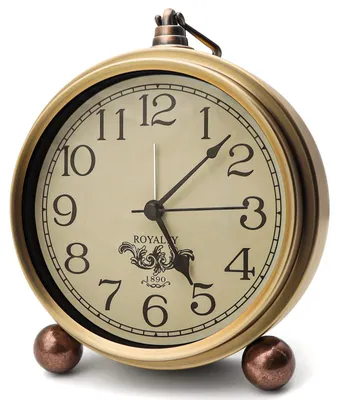 Goldene Retro-Tischuhr, leise, batteriebetrieben, 13,3 cm