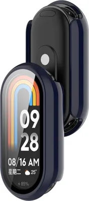 Produktbild von Schutzhülle mit Glas für Xiaomi Smart Band 10, Bizon Case Watch Adamo, Blau