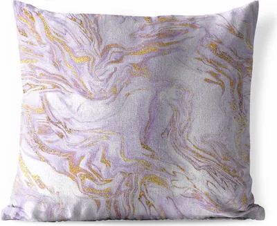 Produktbild von MuchoWow® Outdoor Kissen - Marmor - Flieder - Gold - 40x40 cm - Wetterfest - Lounge Kissen - Kopfkissen - Interieur - Polster mit Bild