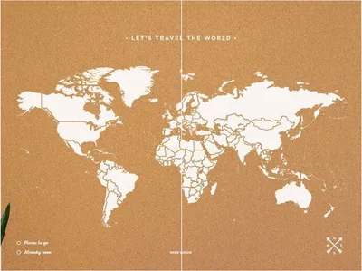 Produktbild von Miss Wood Weltkarte Woody Map Natural Cork XXL white