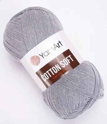 Produktbild von Yarnart Baumwolle Soft Garn 55% Baumwolle/45%.Polyacryl, Grau, 600m/100g