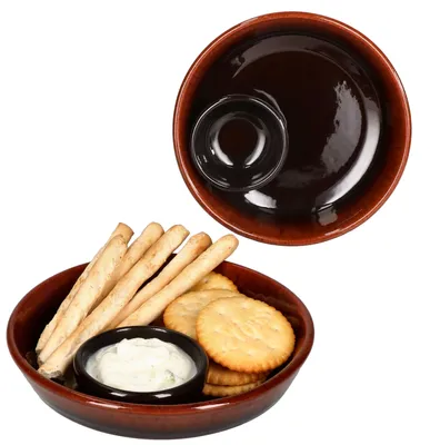Zdjęcie produktu dla 2x Juego Miska na tapas Ø14,3 cm Miska na oliwki gliniana cazuela z podstawką Antipasti