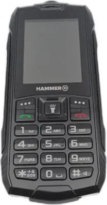 Image de Hammer Basalt Outdoor Handy sans contrat, 2.4 pouces écran couleur, Robuste, Mega Batterie 1800 mAh, Etanche (IP68), Résistant aux chocs, Touches de téléphone portable de chantier, Lampe de poche, Dual SIM, Téléphone portable à touches - Noir