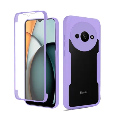 Produktbild von 360° Grad Hülle Xiaomi Redmi A3 Rundum vollschutz Integriertem Displayschutz Lila