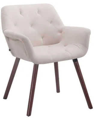 Image de Chaise visiteur Cassidy tissu noyer