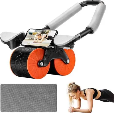 Produktbild von Famanu Bauchroller Bauchmuskeltrainer mit Rückkehrhilfe - Blau/Rot/Orange