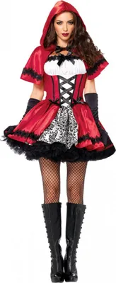 Produktbild von Gothic Rotkäppchen Mini-Kostümkleid für Halloween & Karneval Größe: M