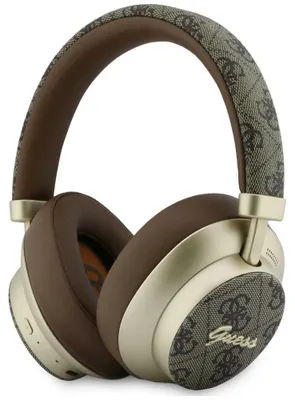 Zdjęcie produktu dla Słuchawki nauszne Guess Bluetooth ENC 4G Gold Script Metal brązowy