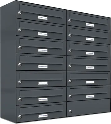Produktbild von 13er Briefkasten Anthrazit Anlage 13 Fach Wandbriefkasten Postkasten