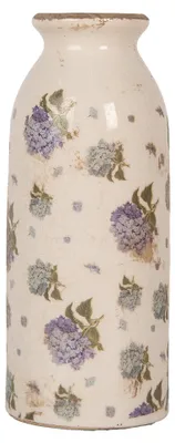 Zdjęcie produktu dla Clayre & Eef Wazon Ø 8x20 cm Kwiaty ceramiczne beżowy