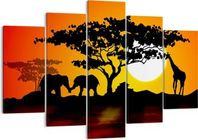 Produktbild von Bild auf Leinwand - Leinwandbild - Tiere Safari Savanne Giraffe - 150x100cm - Wand Bild - Wanddeko - Leinwanddruck - Bilder - Kunstdruck - Wanddekoration - Leinwand bilder - Wandkunst - EA150x100-0539