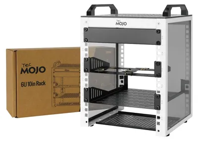 Zdjęcie produktu dla Stojak 10 cali mini rack - 6U - 200 mm głębokości - Biały - Szafa sieciowa