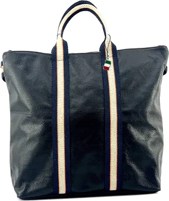 Produktbild von Florence Rucksack Tasche schwarz blau beige Leder Canvas Cityrucksack D2OTF609S