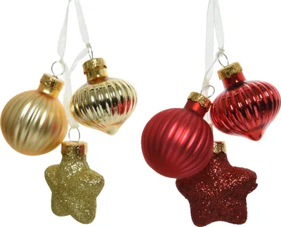 Imagen del producto de Adornos para el árbol de Navidad, bolas de vidrio, 3 unidades, 4 cm
