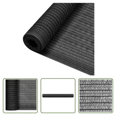 Produktbild von The Living Store Zaunblende Anthrazit 2x50 m HDPE 75 g/m²