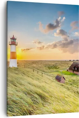 Produktbild von Bild auf Leinwand - Leinwandbild - Einteilig - Leuchtturm Meer - 50x70cm - Wand Bild - Wanddeko - Wandbilder - Leinwanddruck - Kunstdruck - Wanddekoration - Leinwand bilder - Wandbild - PA50x70-3695