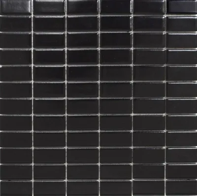 Produktbild von Mosaik Fliese Keramik Stäbchen schwarz matt Fliese WC Badfliese MOS24B-0311_f