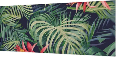 Zdjęcie produktu dla Tapeta ścienna – tapeta dekoracyjna do salonu – folia tapetowa do dekoracji ścian – 208 x 146 cm – egzotyczne rośliny