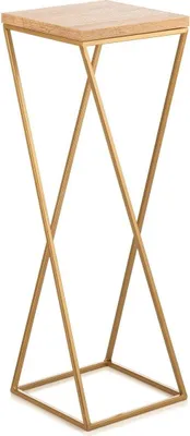 Produktbild von HowHomely Modern Pflanzenständer, Blumenhocker aus Metall Gold 70 cm Höhe - Blumenständer für das Haus