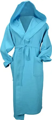 Immagine prodotto di A&R 028.50 | Robezz® Accappatoio in cialda con cappuccio Accappatoio con cappuccio - Colore: Blu acqua - Taglia: XXL