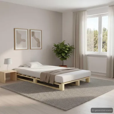 Obrázok produktu pre Maison Exclusive – Posteľ z paliet z masívneho borovicového dreva 120 × 200 cm